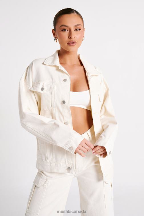 Meshki Ecru Sion Oversized Denim Jacket Clothing JN88N1252