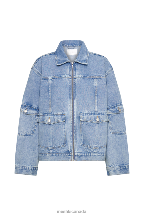 Meshki Mid Blue Rylee Oversized Denim Jacket Clothing JN88N1621