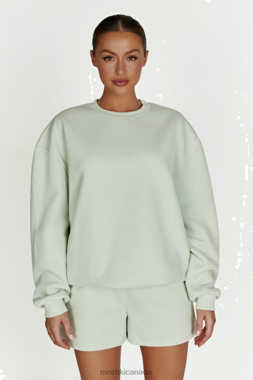Meshki Light Sage Phoenix Oversized Crewneck Jumper Clothing JN88N932
