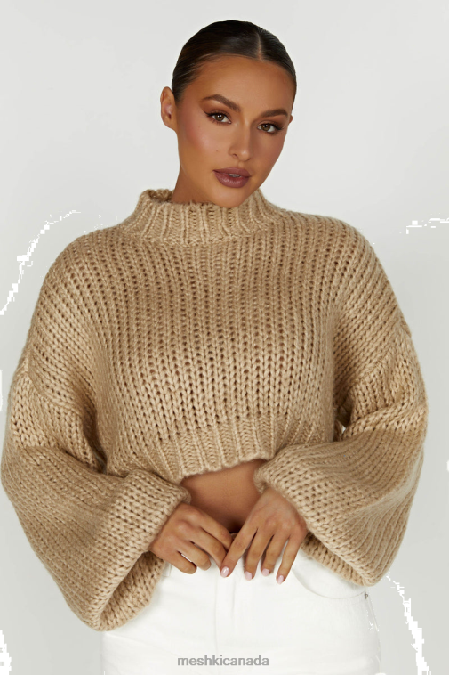 Meshki Taupe Delphine Chunky Knit Jumper Clothing JN88N1642